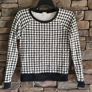J. Crew Houndstooth Crewneck Sweatshirt